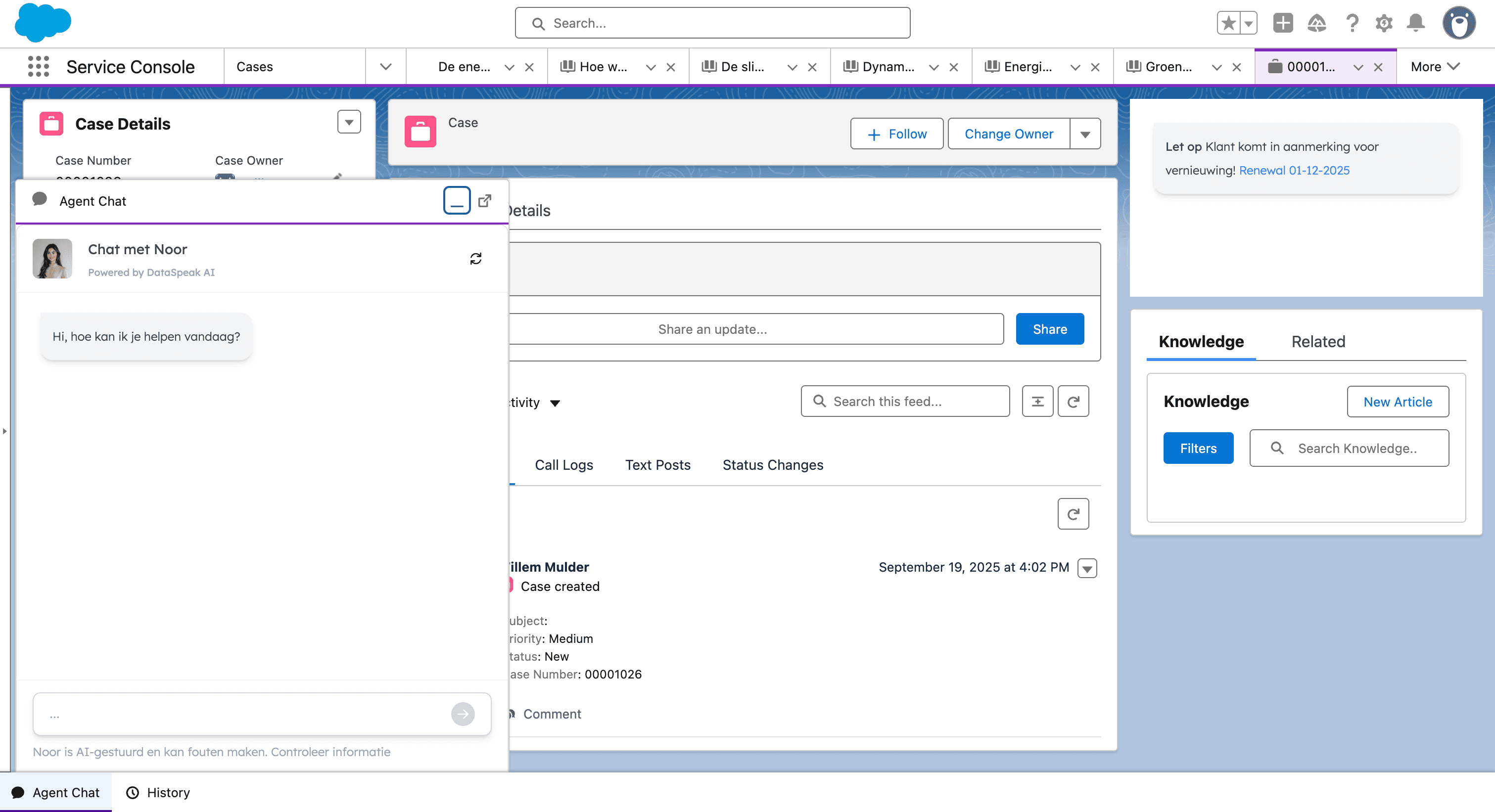 DataSpeak integrated in Salesforce